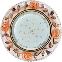 Ecola GX53 H4 LD7071 св-к Круг &quot;Розы&quot; подсветка 4K Янтарь/Золото 35x125 FO53GREFB (10!)