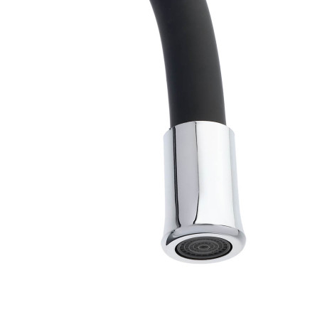 СоюзКран Смеситель для кухни, гибкий излив, керам. картридж 40мм, черный, цинк, SK01-С113