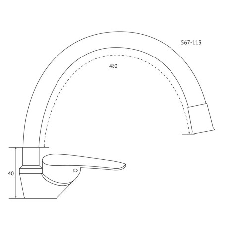 СоюзКран Смеситель для кухни, гибкий излив, керам. картридж 40мм, черный, цинк, SK01-С113