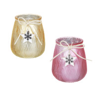 Подсвечник, 9х9х10 см, стекло, арт.39, 2 цвета