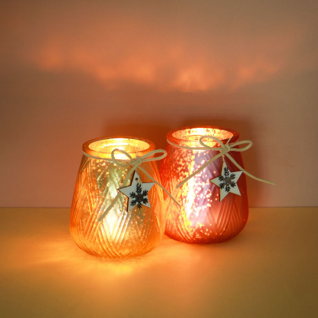 Подсвечник, 9х9х10 см, стекло, арт.39, 2 цвета