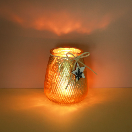 Подсвечник, 9х9х10 см, стекло, арт.39, 2 цвета