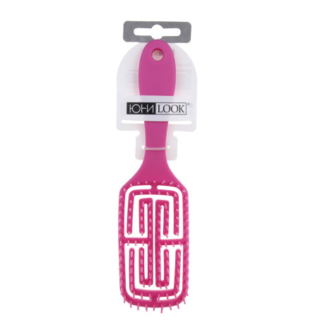 Расческа массажная, продувная тм ЮНИLOOK, пластик, 20,5x5,5см, 4 цвета