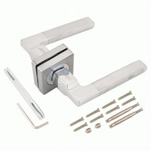 PUERTO AL 514-02 SC/CP хром мат./хром блест. Комплект дверных ручек, ручки 2шт, б/мех.  (20)