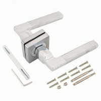 PUERTO AL 514-02 SC/CP хром мат./хром блест. Комплект дверных ручек, ручки 2шт, б/мех.  (20)