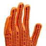 Перчатки трикотажные, синтетическая нить, ПВХ-гель точка, цвет: оранжевый, L, 13 класс Сибртех