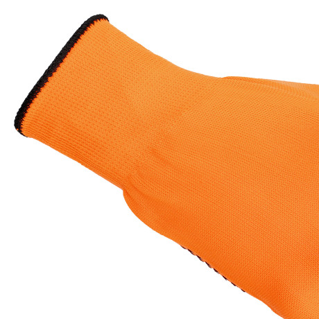 Перчатки трикотажные, синтетическая нить, ПВХ-гель точка, цвет: оранжевый, L, 13 класс Сибртех