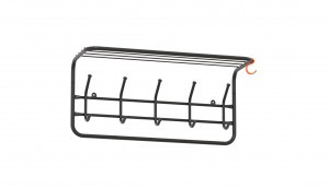 Вешалка с полкой (5 крюч.) 60*26,5*22см (черн.) ВСП6Ч под заказ ЗМИ