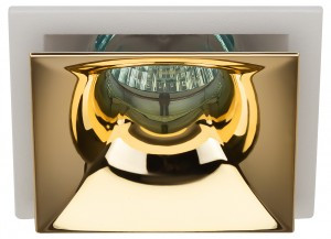 ЭРА MR16 GU5.3 KL102 WH/GD св-к встр. 82х82х51(врез. d73мм) белый золото алюм/пласт 3339