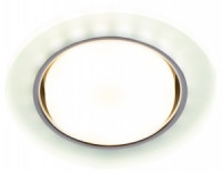 ЭРА DK LD51 FR св-к встр. декор cо св/д подсветкой GX53, (90-110)120x22, белый матовый 57465