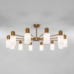 Eurosvet св-к потолоч. E14 12x60 Вт 960х960х385 металл белый матовый/латунь Vegga 70160/12 a057111