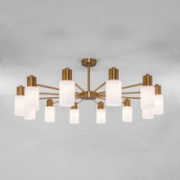 Eurosvet св-к потолоч. E14 12x60 Вт 960х960х385 металл белый матовый/латунь Vegga 70160/12 a057111