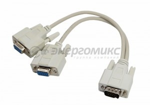 Переходник  VGA шт.- 2гн.VGA  (провод)  серый  REXANT, 17-6834