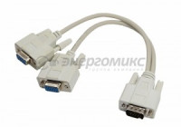 Переходник  VGA шт.- 2гн.VGA  (провод)  серый  REXANT, 17-6834