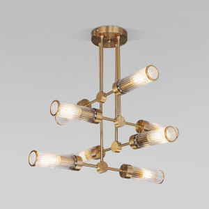 Eurosvet люстра 8x40W E14 580х580х540 металл прозрачный/латунь Oriens 60166/8 Умный дом a068072