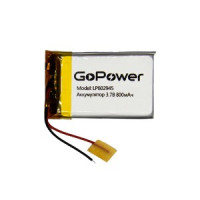 Ак-р Li-Pol GoPower LP602945 PK1 3.7V 800mAh с защитой и унив. конт. выводами
