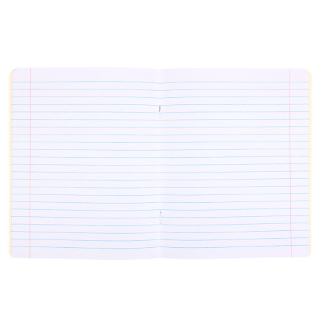 ClipStudio Тетрадь школьная 18л. в линейку, БЕЛЫЕ ЛИСТЫ, обл. плотный офсет, "Однотонная", скрепка