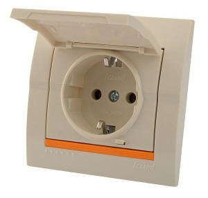 Lezard DERIY роз. СУ 1 мест. 16А (земля) с крышкой крем.