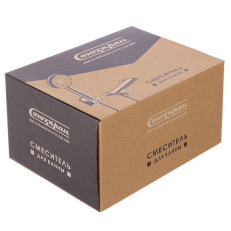 СоюзКран Смеситель для ванны с душем, картридж 35мм, цинк, графит