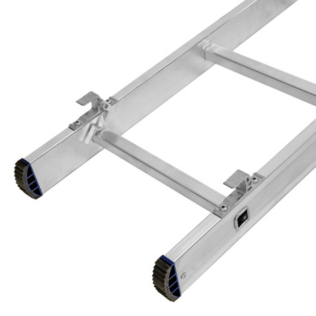 Лестница, 2 х 14 ступеней, алюминиевая, двухсекционная, Сибртех