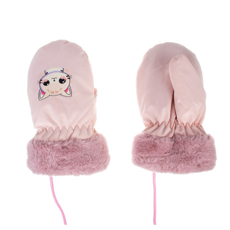 GALANTE Рукавицы детские на флисе на веревке, р.12, 100% полиэстер, разноцветные, ОЗ25-38