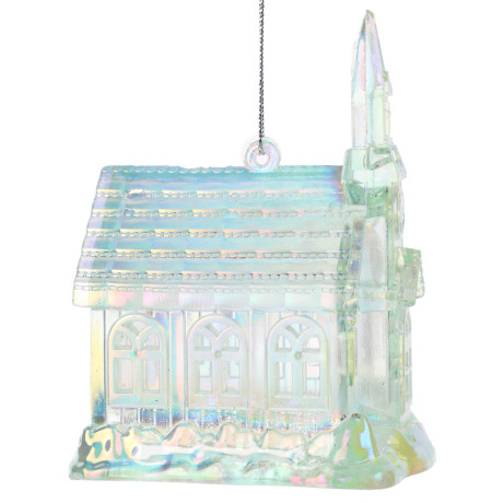 СНОУ БУМ Подвеска декоративная "Домик", 7.5х5.5х9.5 см, акрил, зеленый