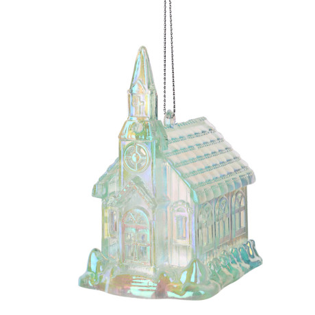 СНОУ БУМ Подвеска декоративная "Домик", 7.5х5.5х9.5 см, акрил, зеленый