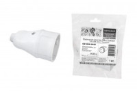 TDM штепсель 10А 250В (АБС-пластик, белый) Народная (50!) SQ1806-0409