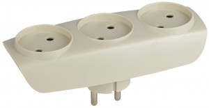 ЭРА разветвитель (тройник) 3роз. (слон. кость) SP-3-I