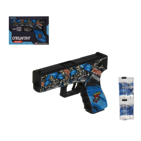 ИГРОЛЕНД Пистолет "Спецагент", гидрогелевые пули, PP, 20х14х4 см, 2 дизайна