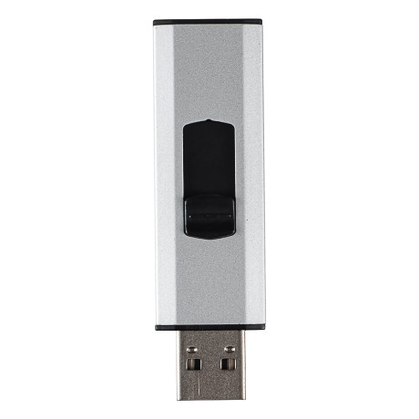 BY Флеш-карта USB2.0 выдвижная Silverslide, 32гб, блистер, алюминий, пластик, серебристый