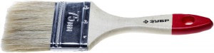 Кисть плоская ЗУБР "УНИВЕРСАЛ-СТАНДАРТ", натуральная щетина, деревянная ручка, 75мм (12!!!)