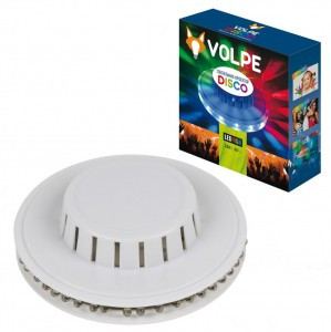 Светильник-проектор Volpe Disco ULI-Q304 d=13см, проекц. круговая, RGB 2,5W/220V белый