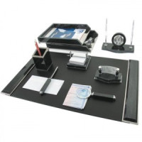 Наст. набор из мрамора GALANT "Times" 8 предм. (черный мрамор, двойной лоток, часы) 231192