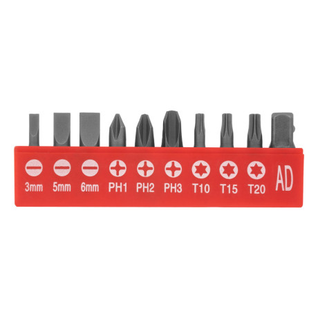 Отвертка с набором бит, 11 шт, Fusion, CrV, трехкомпонентная рукоятка "Anti slip" Matrix