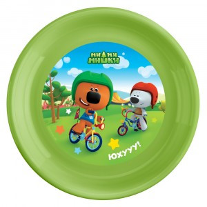 Тарелка плоская детская с декором "МИ-МИ-МИШКИ" 185мм зеленый 431328309 Бытпласт