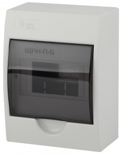 ЭРА SIMPLE бокс (корпус) пластик ЩРН-П- 6 мод. навесной БЕЛЫЙ с дымчатой дверцей IP41 9029