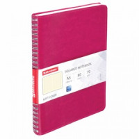 Тетрадь А5 (148x218 мм), BRAUBERG &quot;Office PRO&quot;, под кожу, гребень, 80 л., красная, 111042