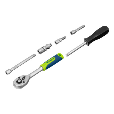 Набор инструментов, 1/4", пластиковый кейс 56 предметов Сибртех