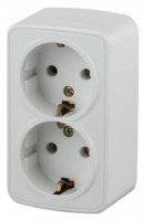 ЭРА Intro Polo роз. 2 мест. земля 16А  ОУ, белый 3-204-01, 3924 (замена на 833476)