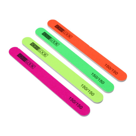 ЮНИLOOK Пилка шлифовальная 2-х сторонняя, 150/150 грит, ЭВА, пластик, 17,8 см, 4 цвета