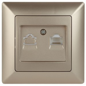 ЭРА Intro Solo роз. СУ комп. 1 мест. RJ45, шампань 4-303-04, 4495