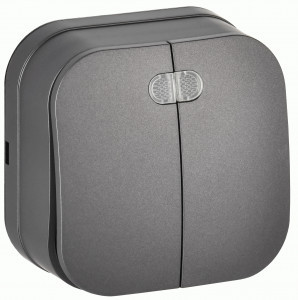 IEK GLORY выкл. ОУ 2 кл. 10А (инд.) ВС20-2-1-ХСм сталь мат. EVH21-K46M-10