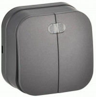 IEK GLORY выкл. ОУ 2 кл. 10А (инд.) ВС20-2-1-ХСм сталь мат. EVH21-K46M-10