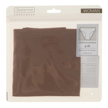 GALANTE Трусы-слипы женские бесшовные, р.46, 95%вискоза, 5%спандекс, бежевый, НБ25-9