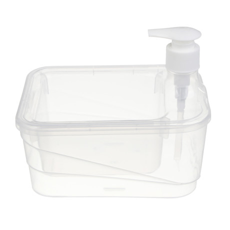 Дозатор для моющего средства, тм VETTA, отсек для губки, губка в компл., 500 мл, 17х13х14см, пластик