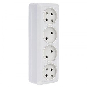 EKF Рим роз. ОУ 4 мест. 10А белый ENR10-302-10