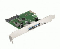 Контроллер USB 3.1 Gembird SPCR-03 в разъем PCI-e, 2xUSB-A + 1xType-C