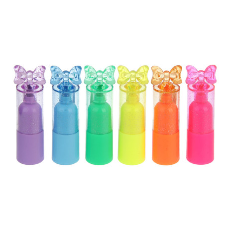 Маркер-выделитель, колпачок в форме бантика, 6 цветов