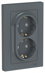 Systeme Electric AtlasDesign роз. СУ 2 мест. грифель (пл.осн., земля, штор.) ATN000726 (6!)